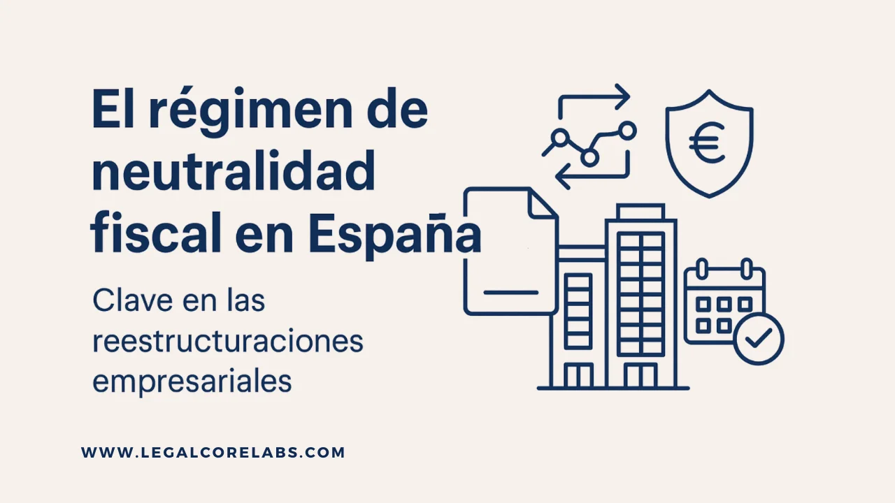 Régimen de Neutralidad Fiscal: reorganiza tu empresa sin pagar impuestos ahora