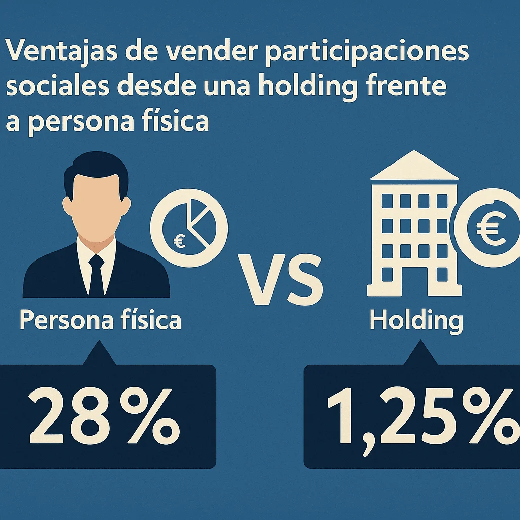 Ventajas de vender participaciones sociales desde una holding frente a persona física