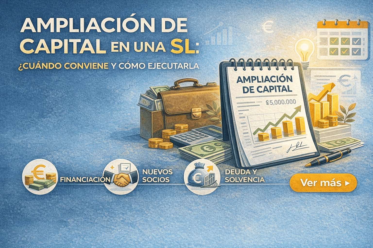 Ampliación de capital en una SL en España: cuándo conviene y cómo ejecutarla paso a paso